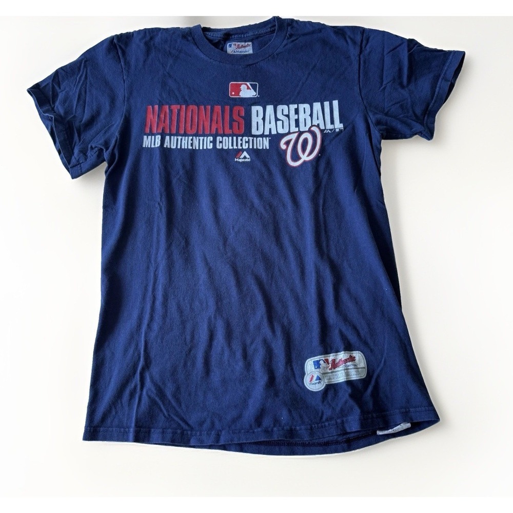 Majestic Washington Nationals MLB Authentic Collection Blue T-Shirt Size M